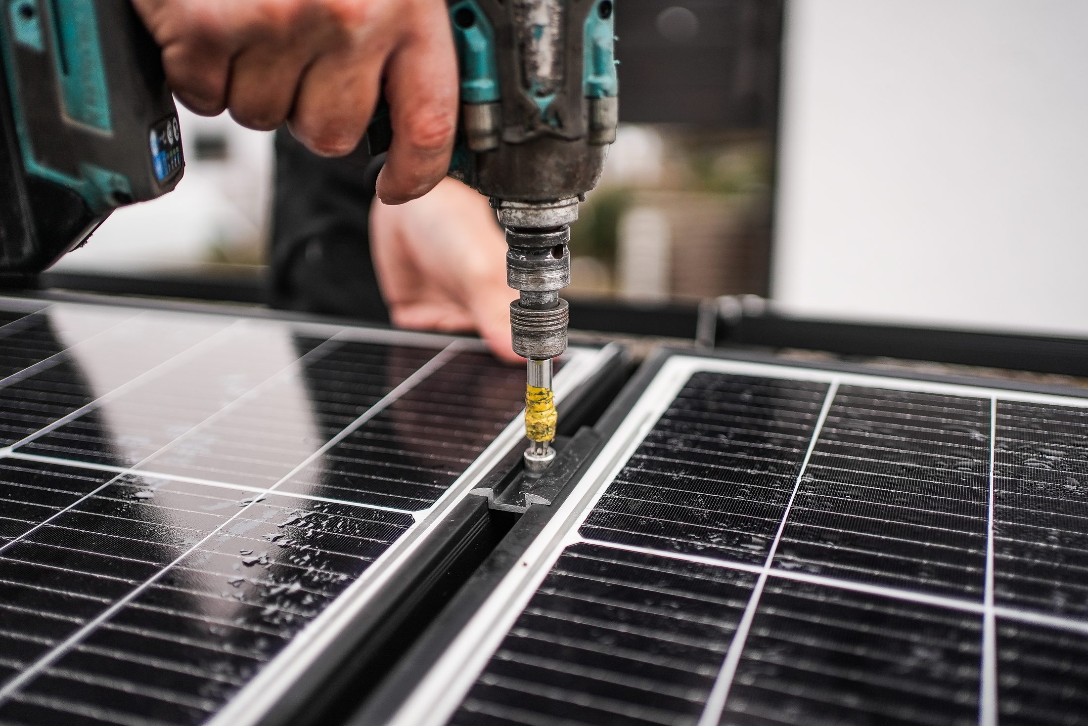 Montage eines Solarmoduls